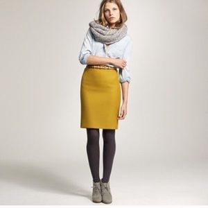 J.crew mustard pencil skirt
