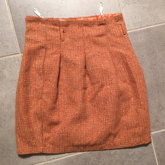 Orange Tweed Skirt