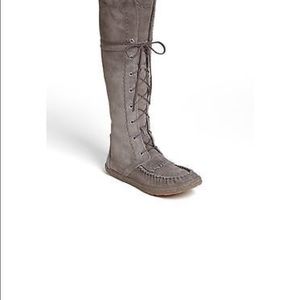 Ugg tall grey moccasin boots