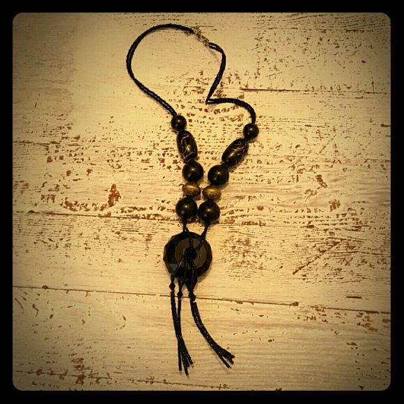 Black Bead Necklace