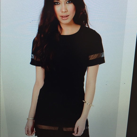Black Mesh Panel Dress