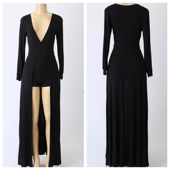 black all in one jumpsuit