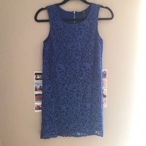 H&M Blue Lace Shift Dress