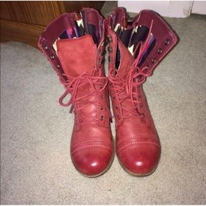 Lace up combat boots