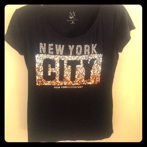 Sequin New York City short sleeve top