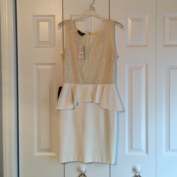 Off white Bebe Homecoming Dress