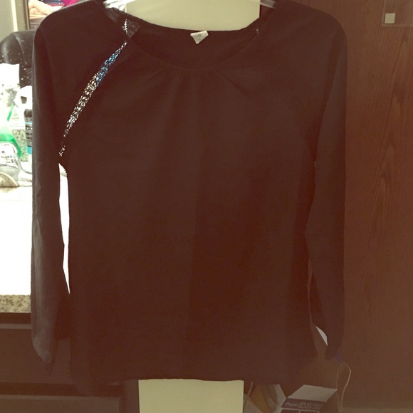 Black long sleeve shirt with lace!