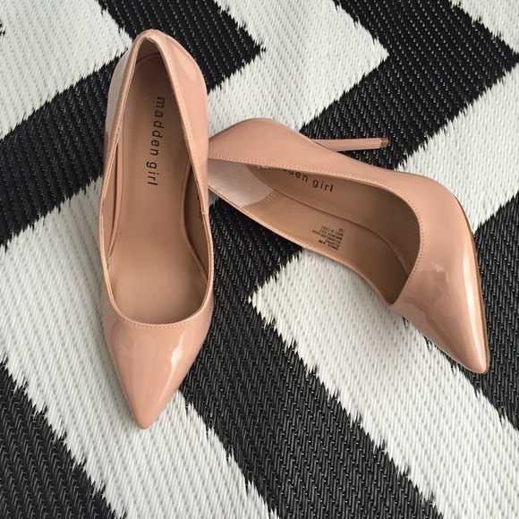 Madden Girl Patent Nude Blush Pumps - Sz 6.5