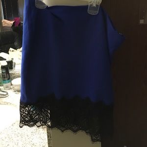 UK blue skirt with black lace