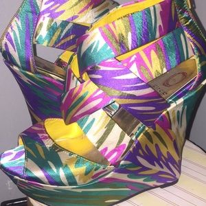 Satin Party Wedge Heels