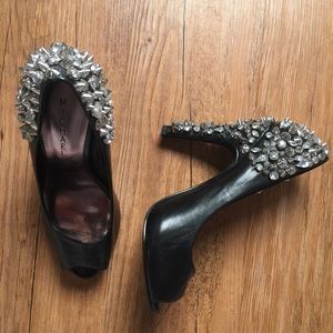 Michael Studded Leather Heels // Never Worn ♡