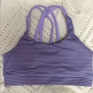 GAP purple striped sports bra