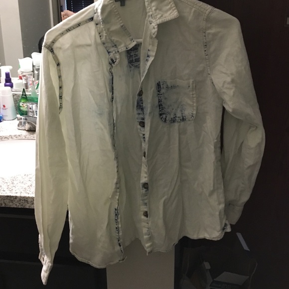 Washed out jean button down