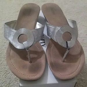 Silver Wedge Sandals