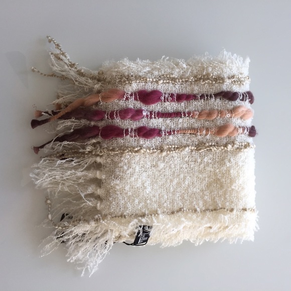 Mixed Material Knit Scarf