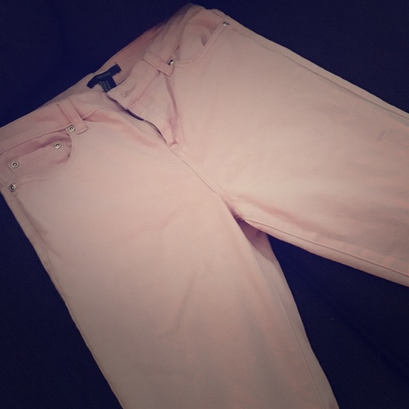 Forever 21, pastel pink high waist skinny jeans.