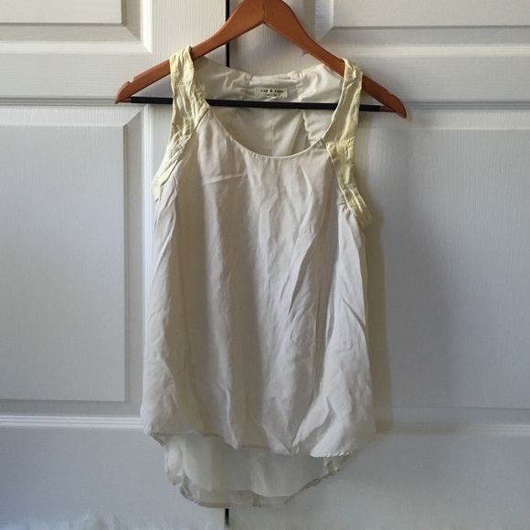 Rag & bone silk and leather top
