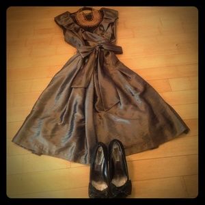 Pewter Satin Party Dress
