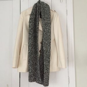 NWOT J. Crew Black and White Knit Scarf