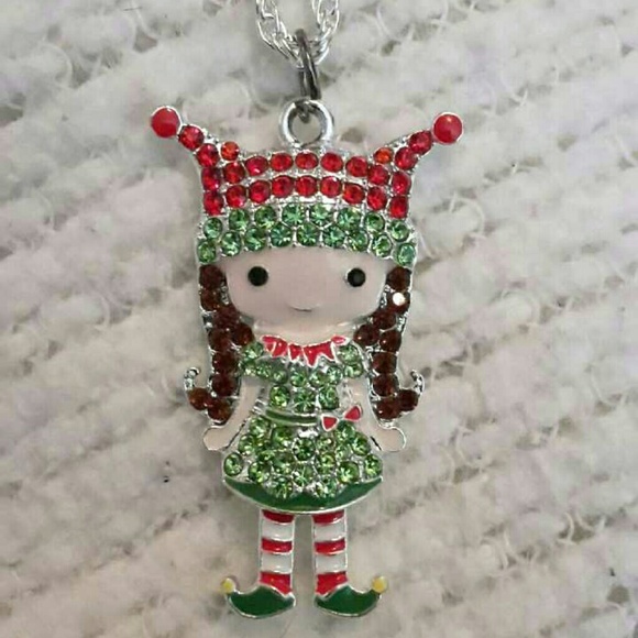 Handmade rhinestone elf necklace
