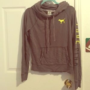 Grey sweater, long sleeve with hoodie from PINK