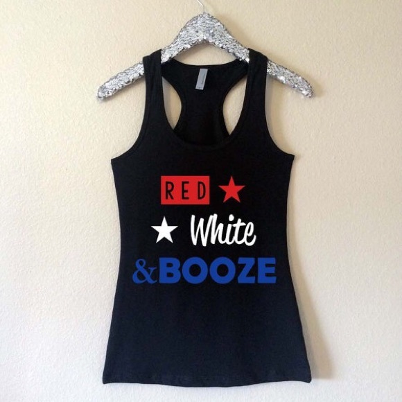 "Red White & Booze" 4th of July Tank - Never Worn