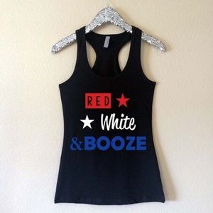 "Red White & Booze" 4th of July Tank - Never Worn