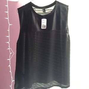 Leather/Sheer black tank top from Forever 21