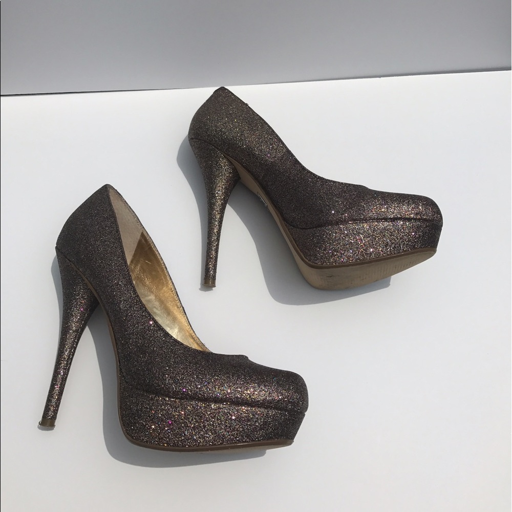 Rainbow Glitter Platform Heels EUC - Picture 3 of 8