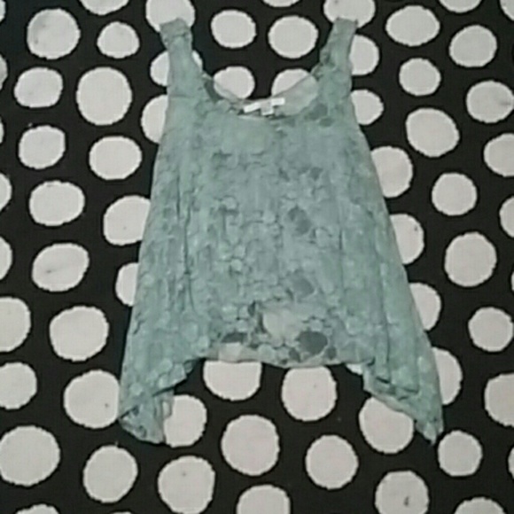 High low top lace tank top peplum blouse - Picture 3 of 4