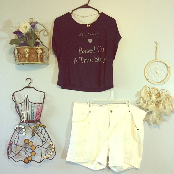 White Lace Front Shorts