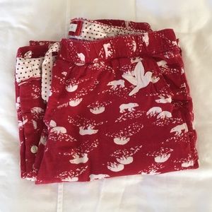 Aerie Polar Bear Red and White Pajamas Pants