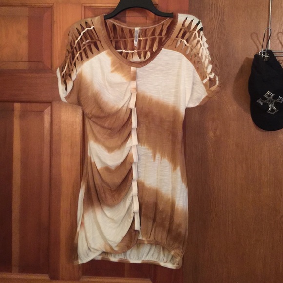 Brown & White Shirt