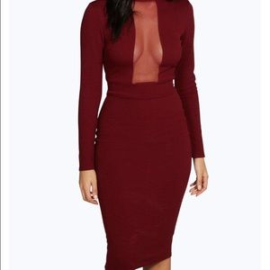 Brand new midi dress with mesh.