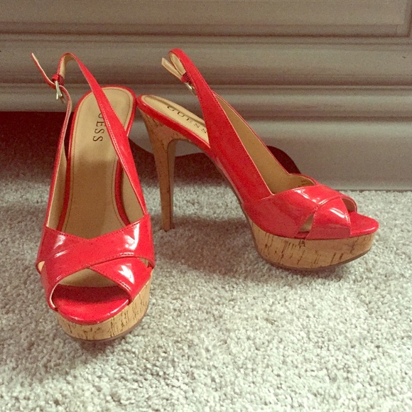 GUESS red high heels