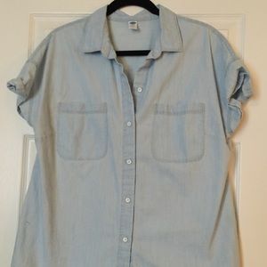 Old navy maternity light chambray button up