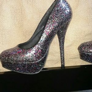 Platform sparkly high heels
