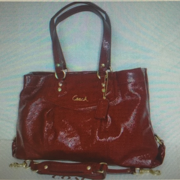 Coach Ashley crimson red patent satchel handbag - Picture 2 of 4