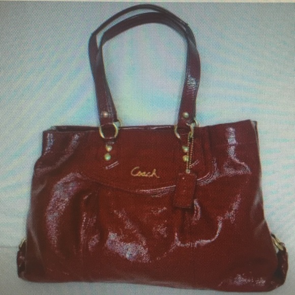 Coach Ashley crimson red patent satchel handbag - Picture 3 of 4