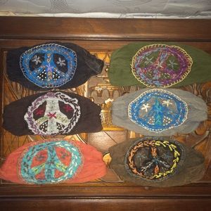 100% cotton. Handcrafted peace sign headbands.