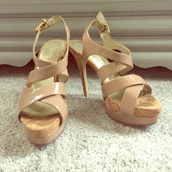 Jessica Simpson strappy nude heels