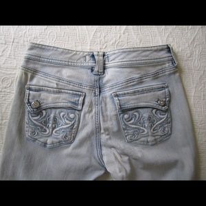 WHBM Light Wash Embellished Boot Jeans 00R