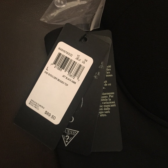 GUESS one shoulder beaded top - Picture 3 of 4