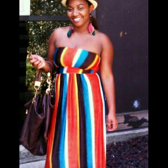 Beautiful flowing multi colored maxi dress