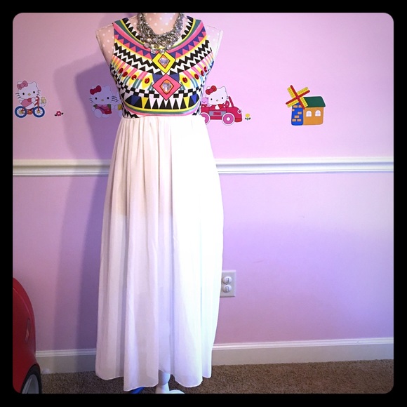 Summer long maxi colorful fun dress
