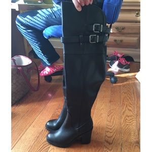 Black knee high boots