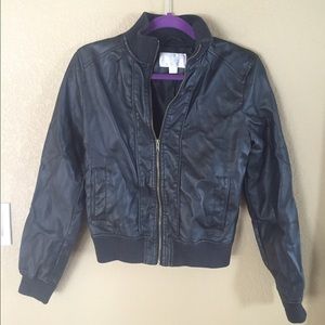 Black leather jacket