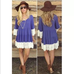 Lace tunic blouse mini dress