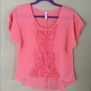 Coral High- Low tee