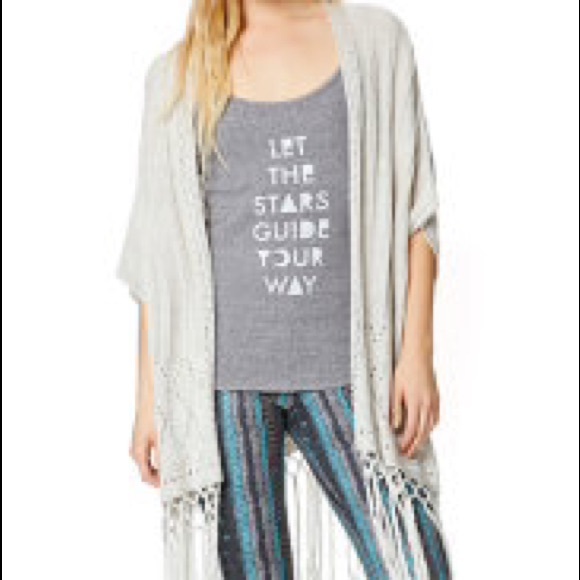 Cream Boho poncho sweater